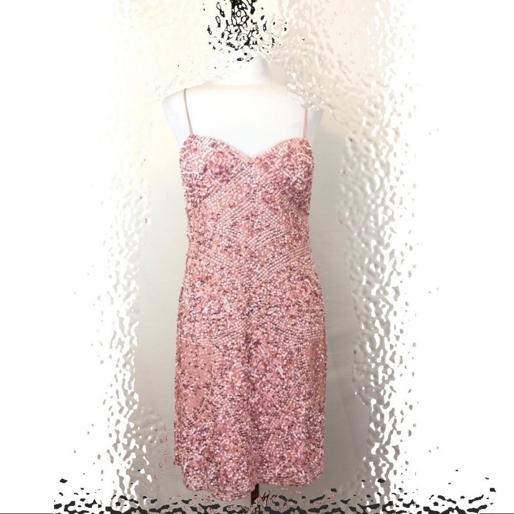 Aiden Mattox Pink Sequined Dress, Size 12